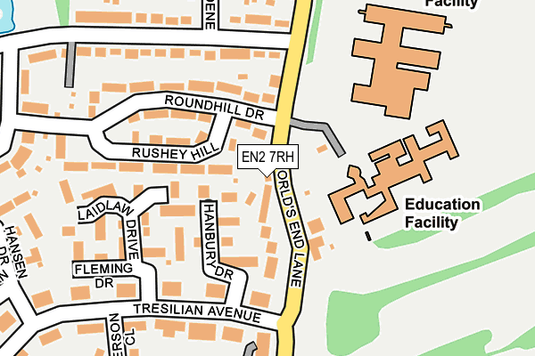EN2 7RH map - OS OpenMap – Local (Ordnance Survey)