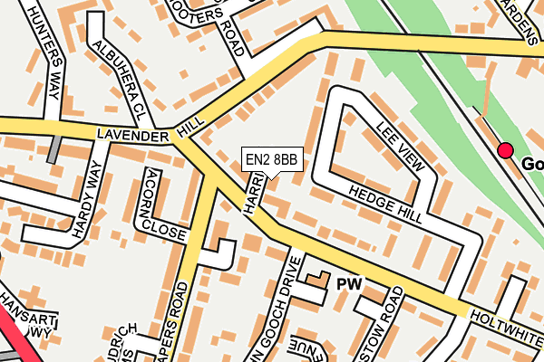 EN2 8BB map - OS OpenMap – Local (Ordnance Survey)