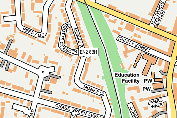 EN2 8BH map - OS OpenMap – Local (Ordnance Survey)