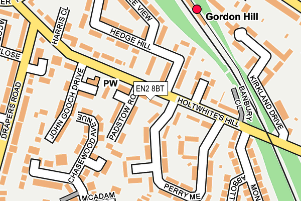 EN2 8BT map - OS OpenMap – Local (Ordnance Survey)