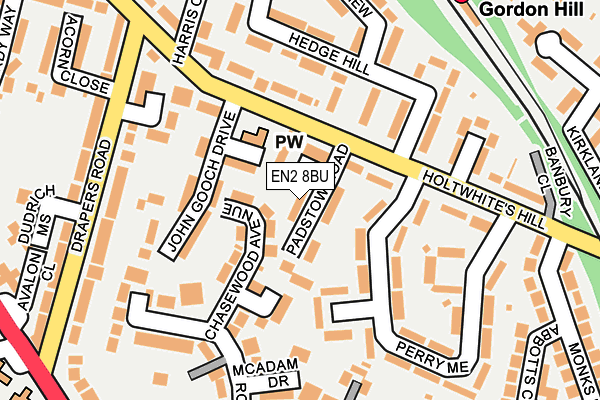 EN2 8BU map - OS OpenMap – Local (Ordnance Survey)