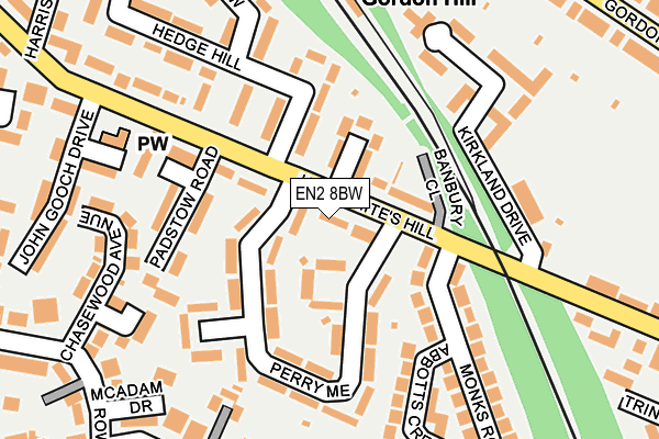 EN2 8BW map - OS OpenMap – Local (Ordnance Survey)