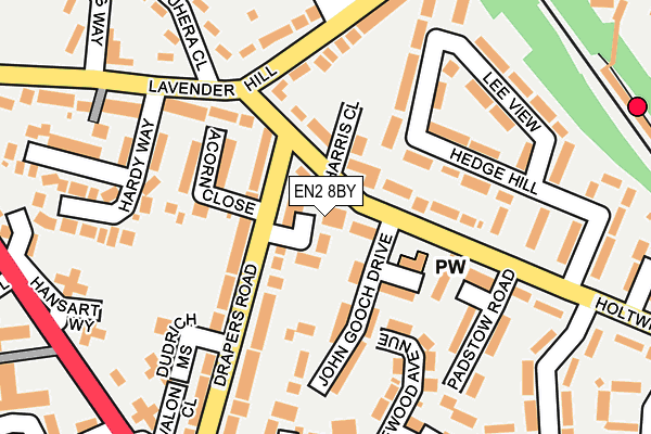 EN2 8BY map - OS OpenMap – Local (Ordnance Survey)