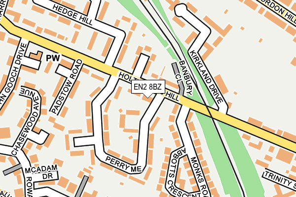 EN2 8BZ map - OS OpenMap – Local (Ordnance Survey)