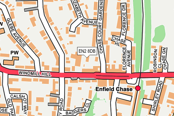 EN2 8DB map - OS OpenMap – Local (Ordnance Survey)