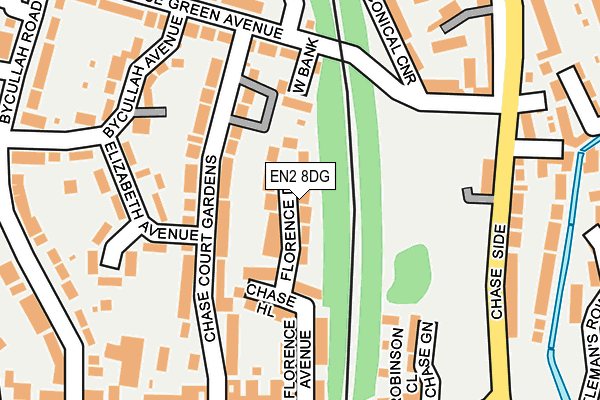 EN2 8DG map - OS OpenMap – Local (Ordnance Survey)