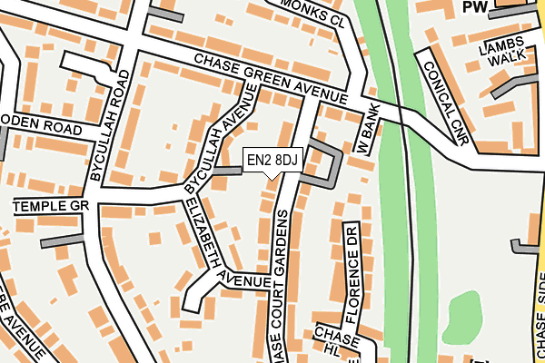 EN2 8DJ map - OS OpenMap – Local (Ordnance Survey)