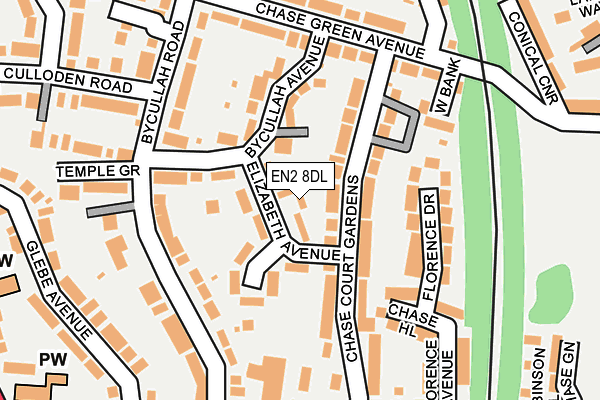 EN2 8DL map - OS OpenMap – Local (Ordnance Survey)
