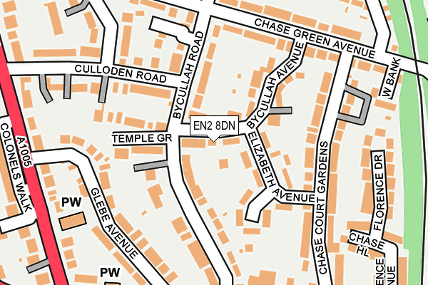 EN2 8DN map - OS OpenMap – Local (Ordnance Survey)