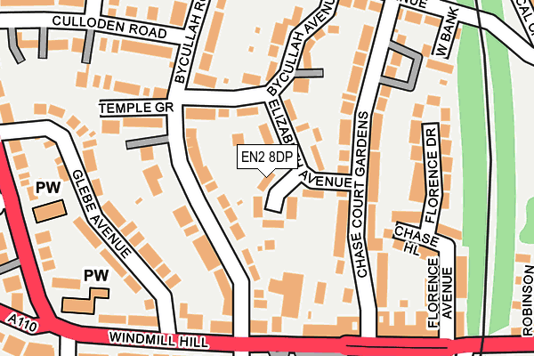 EN2 8DP map - OS OpenMap – Local (Ordnance Survey)