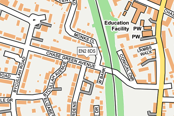 EN2 8DS map - OS OpenMap – Local (Ordnance Survey)