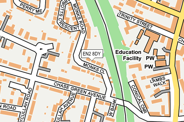 EN2 8DY map - OS OpenMap – Local (Ordnance Survey)