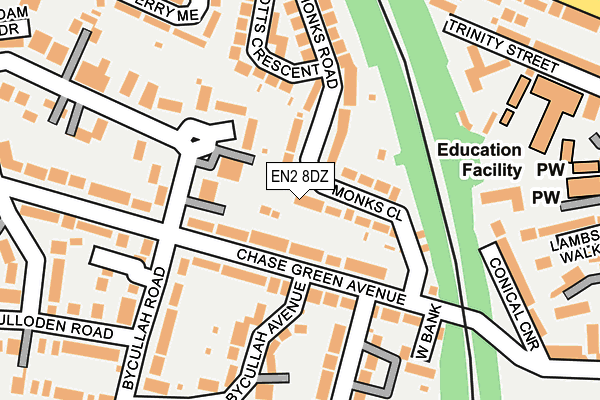 EN2 8DZ map - OS OpenMap – Local (Ordnance Survey)