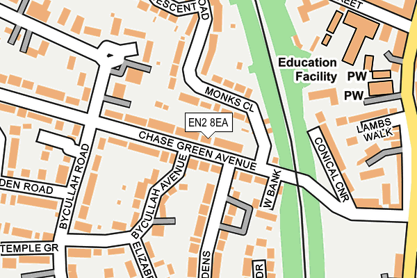 EN2 8EA map - OS OpenMap – Local (Ordnance Survey)