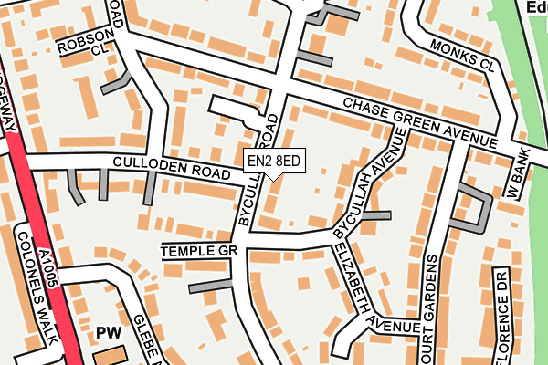 EN2 8ED map - OS OpenMap – Local (Ordnance Survey)