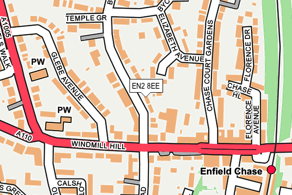 EN2 8EE map - OS OpenMap – Local (Ordnance Survey)