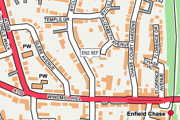 EN2 8EF map - OS OpenMap – Local (Ordnance Survey)