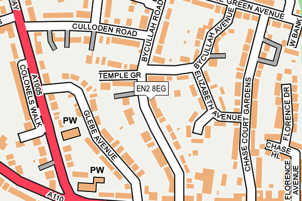 EN2 8EG map - OS OpenMap – Local (Ordnance Survey)