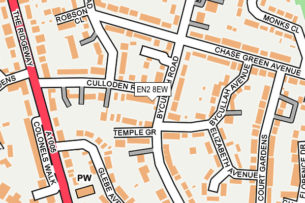 EN2 8EW map - OS OpenMap – Local (Ordnance Survey)