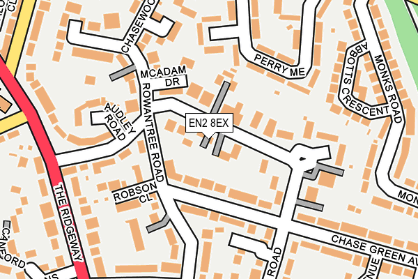 EN2 8EX map - OS OpenMap – Local (Ordnance Survey)
