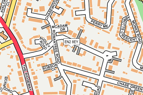 EN2 8EY map - OS OpenMap – Local (Ordnance Survey)