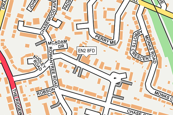 EN2 8FD map - OS OpenMap – Local (Ordnance Survey)