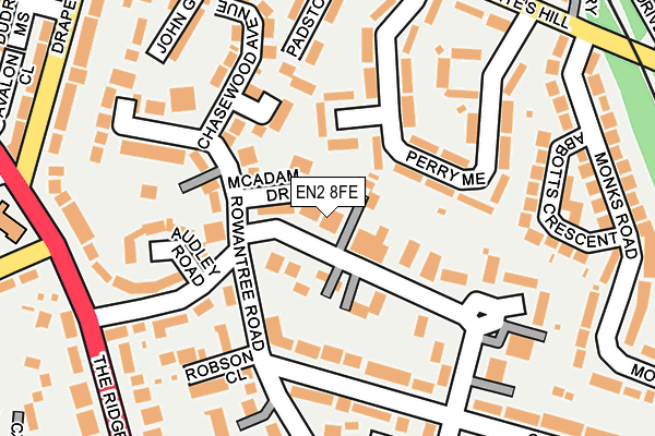 EN2 8FE map - OS OpenMap – Local (Ordnance Survey)