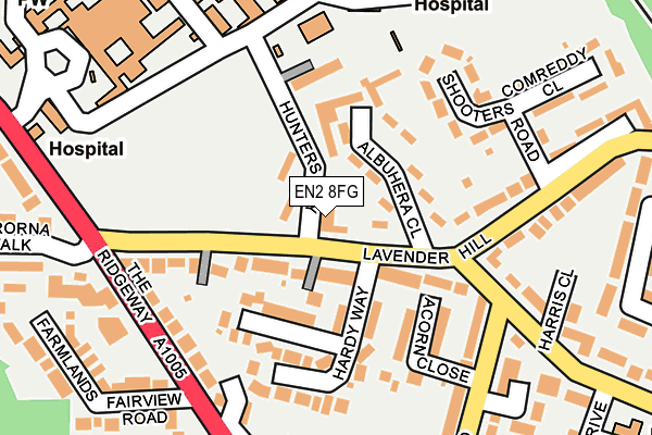 EN2 8FG map - OS OpenMap – Local (Ordnance Survey)
