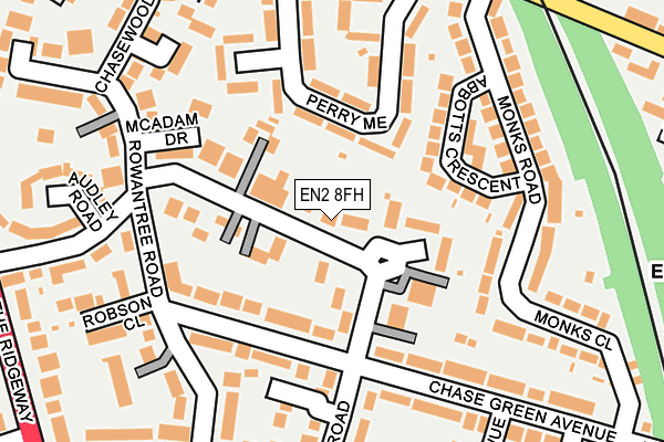 EN2 8FH map - OS OpenMap – Local (Ordnance Survey)