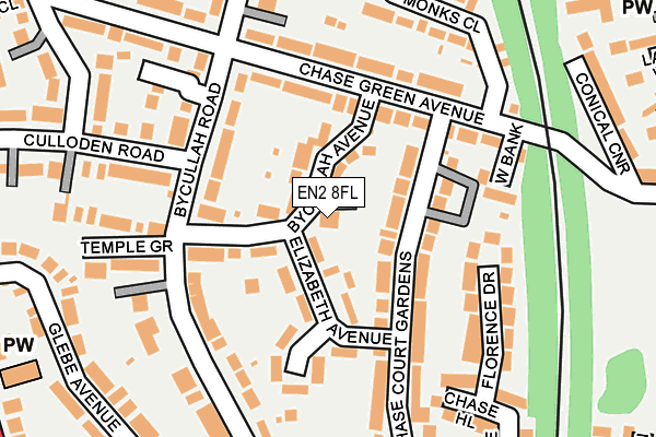 EN2 8FL map - OS OpenMap – Local (Ordnance Survey)