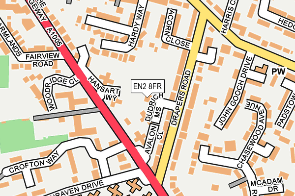 EN2 8FR map - OS OpenMap – Local (Ordnance Survey)