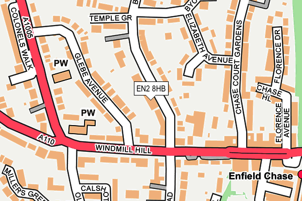 EN2 8HB map - OS OpenMap – Local (Ordnance Survey)