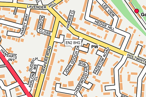 EN2 8HG map - OS OpenMap – Local (Ordnance Survey)