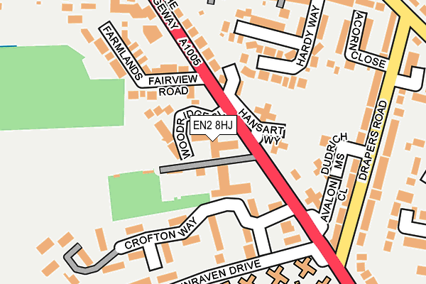 EN2 8HJ map - OS OpenMap – Local (Ordnance Survey)
