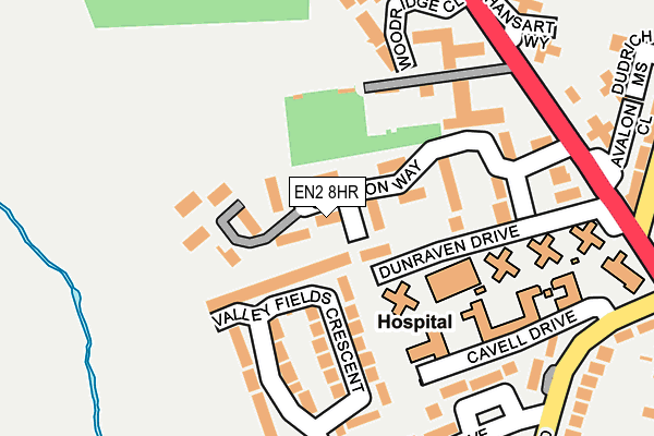 EN2 8HR map - OS OpenMap – Local (Ordnance Survey)