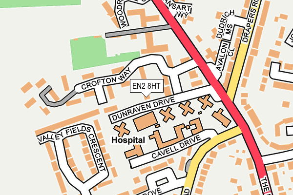 EN2 8HT map - OS OpenMap – Local (Ordnance Survey)