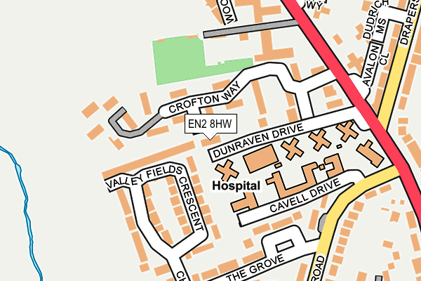 EN2 8HW map - OS OpenMap – Local (Ordnance Survey)