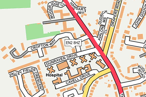 EN2 8HZ map - OS OpenMap – Local (Ordnance Survey)