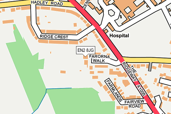 EN2 8JG map - OS OpenMap – Local (Ordnance Survey)