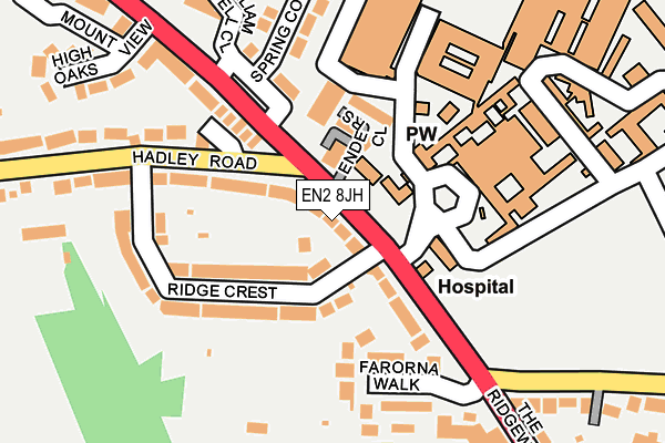 EN2 8JH map - OS OpenMap – Local (Ordnance Survey)