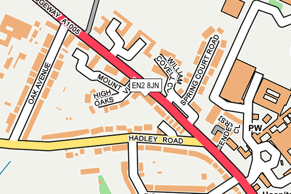 EN2 8JN map - OS OpenMap – Local (Ordnance Survey)