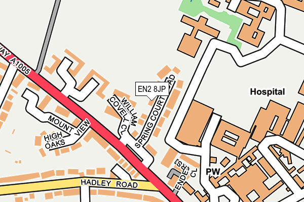 EN2 8JP map - OS OpenMap – Local (Ordnance Survey)
