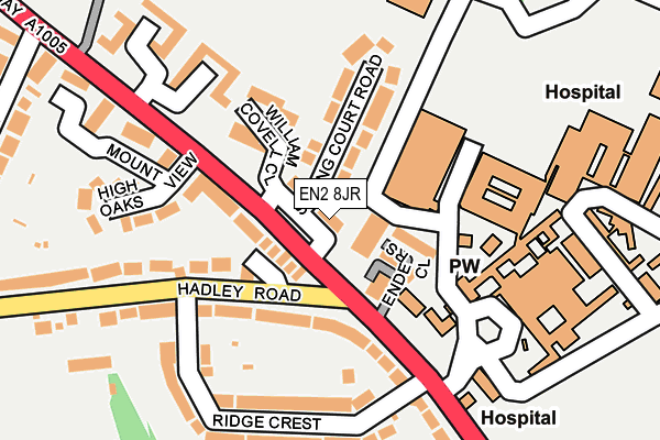 EN2 8JR map - OS OpenMap – Local (Ordnance Survey)