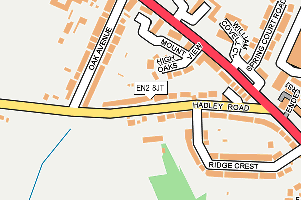 EN2 8JT map - OS OpenMap – Local (Ordnance Survey)