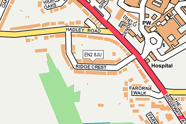 EN2 8JU map - OS OpenMap – Local (Ordnance Survey)