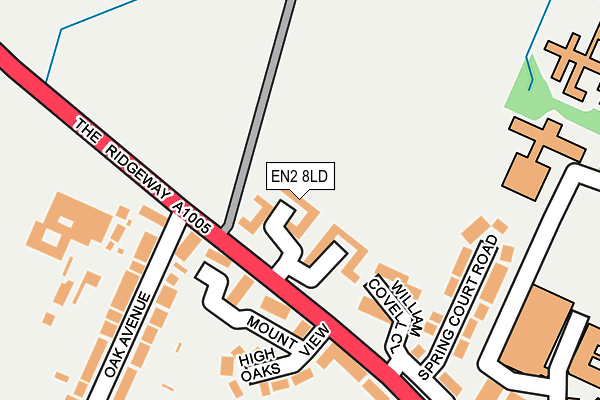 EN2 8LD map - OS OpenMap – Local (Ordnance Survey)