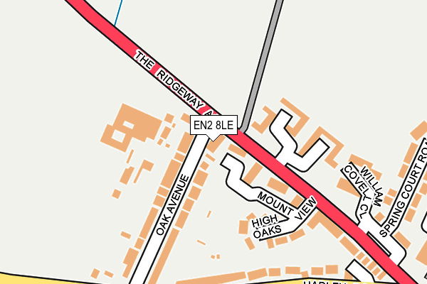 EN2 8LE map - OS OpenMap – Local (Ordnance Survey)