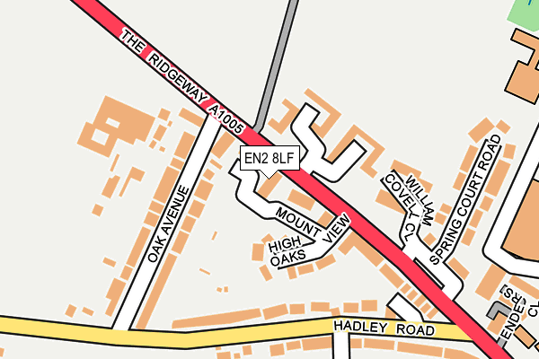 EN2 8LF map - OS OpenMap – Local (Ordnance Survey)