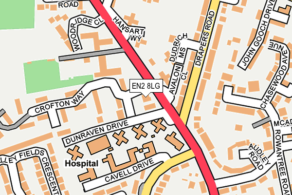 EN2 8LG map - OS OpenMap – Local (Ordnance Survey)