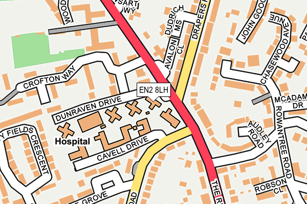 EN2 8LH map - OS OpenMap – Local (Ordnance Survey)